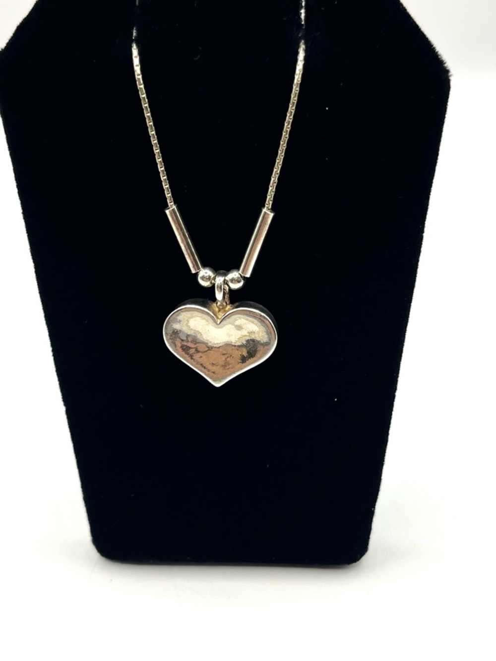 Silpada Didae Sterling Silver Hammered Heart Pendant Necklace 925 17”